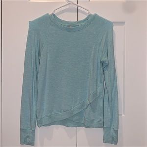 Athleta Girl Teal-Blue Crossed Sweater/Sweatshirt